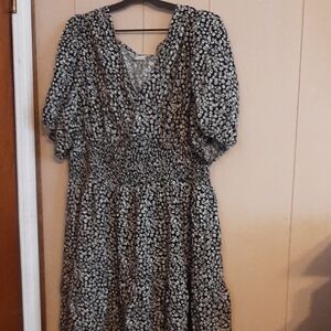 GAP smocked Puff Sleeve Mini Dress